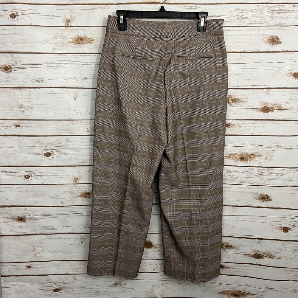 Ann Taylor Houndstooth Plaid High Rise Wide Leg Pants - Picture 4 of 5